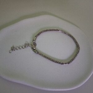 Pulsera Plateada de Cadena Doble Ajustable