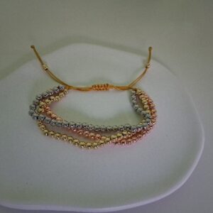 Pulsera Tricolor de Bolas Ajustable