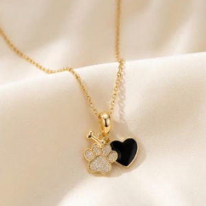 Collar LuvetGlow de corazón y huella