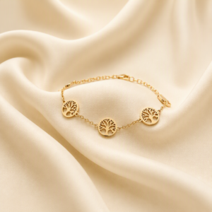 Pulsera dorada árbol de la vida