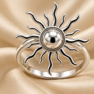 Anillo sol plateado